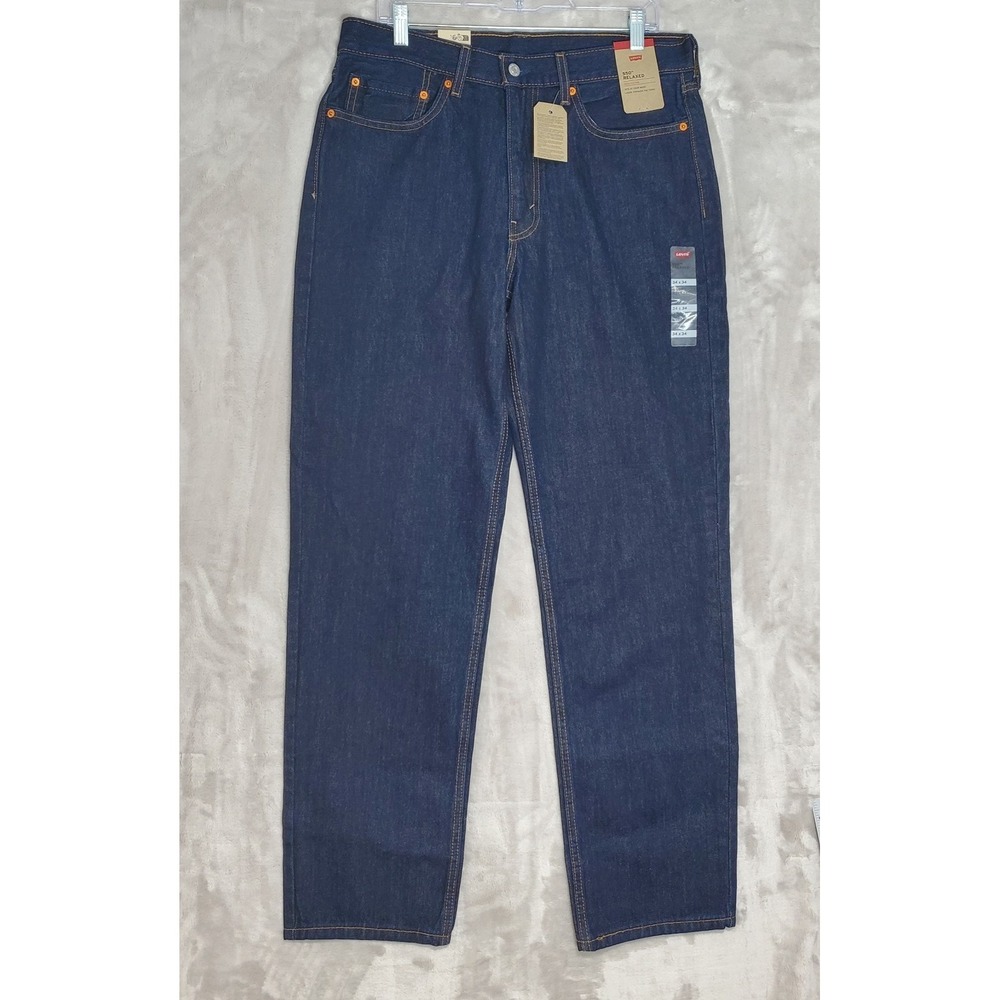 Levi's 550 Relaxed Jeans Mens 34x34 100% Cotton Dark Blue Denim Cowboy NWT